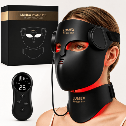 Velino LUMEX Photon Pro professional LED face mask 
with neck therapy red light 660nm 850nm infrared treatment